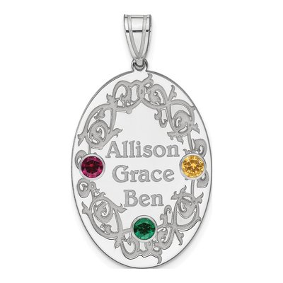 Sterling Silver Personalized Family Crystal Pendant – view 2
