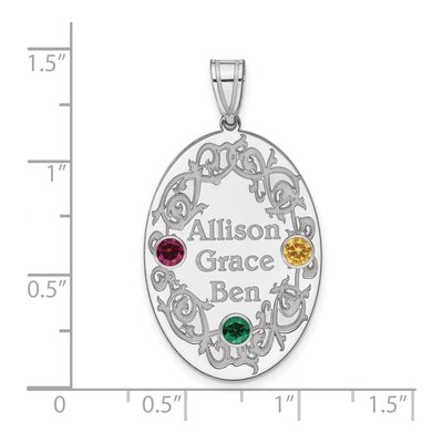 Sterling Silver Personalized Family Crystal Pendant – view 3