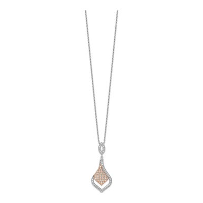 Gold-Plated Sterling Silver CZ Micro Pave Pendant Necklace – view 3