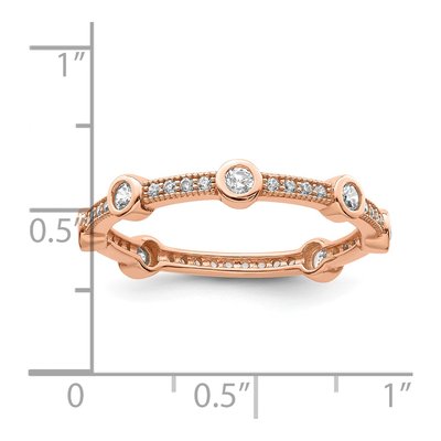 Sterling Silver CZ Micro Pave Eternity Band – view 5