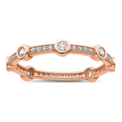 Sterling Silver CZ Micro Pave Eternity Band