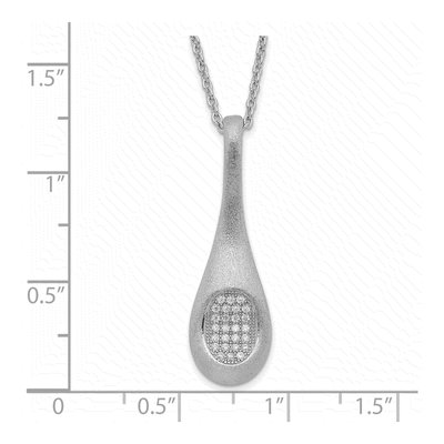 Sterling Silver CZ Teardrop Pendant Necklace – view 3