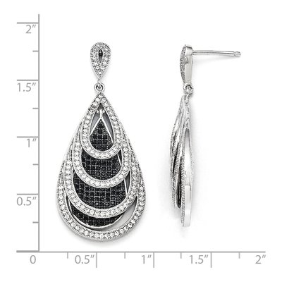 Sterling Silver CZ Teardrop Dangle Earrings – view 2