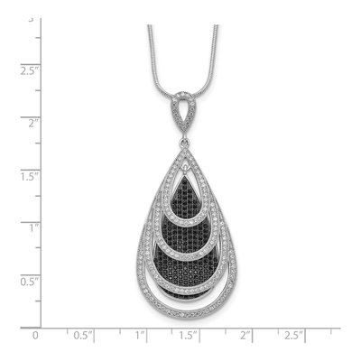 Sterling Silver CZ Teardrop Pendant Necklace – view 4
