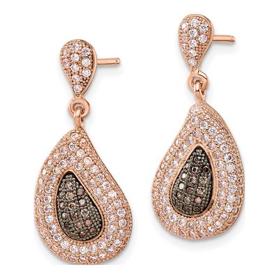 Gold-Plated Sterling Silver CZ Dangle Earrings – view 3