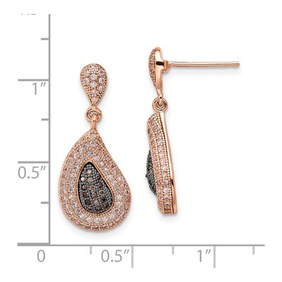 Gold-Plated Sterling Silver CZ Dangle Earrings – view 4