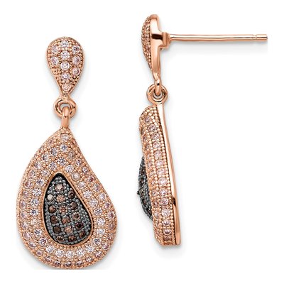 Gold-Plated Sterling Silver CZ Dangle Earrings