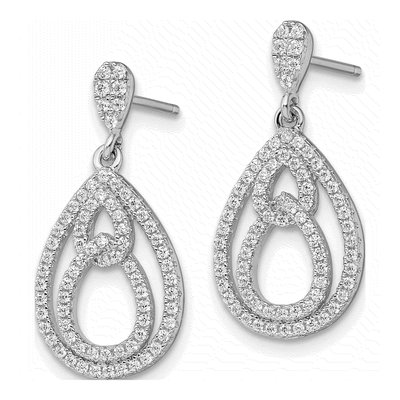 Sterling Silver CZ Micro Pave Dangle Earrings – view 3