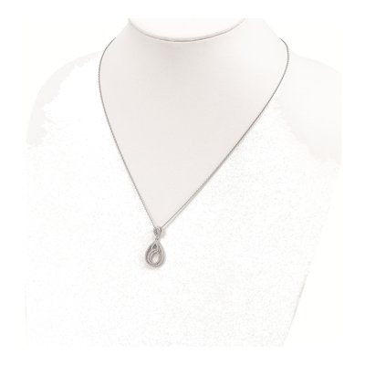 Sterling Silver CZ Pave Teardrop Pendant Necklace – view 4