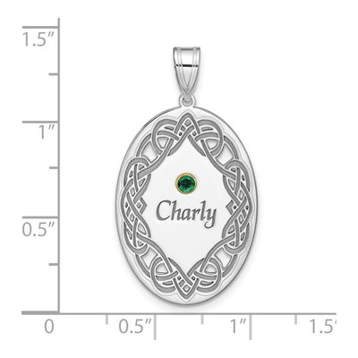 Sterling Silver Personalized Family Crystal Pendant – view 3