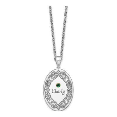 Sterling Silver Personalized Family Crystal Pendant – view 5