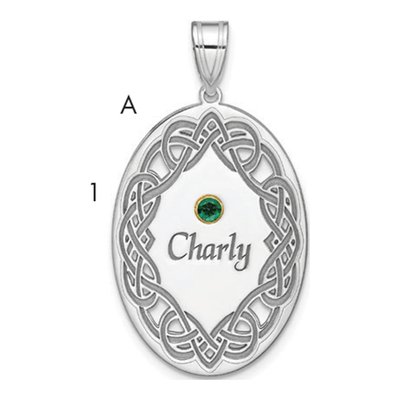 Sterling Silver Personalized Family Crystal Pendant – view 6