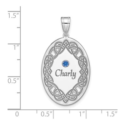 Sterling Silver Personalized Crystal Family Pendant – view 5