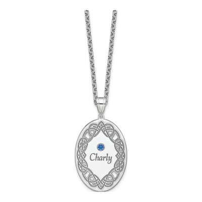 Sterling Silver Personalized Crystal Family Pendant – view 7