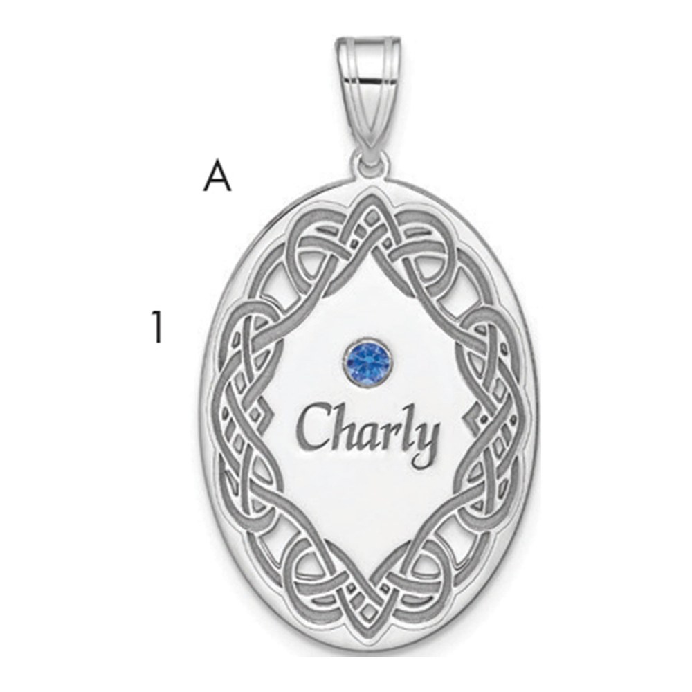 Sterling Silver Personalized Crystal Family Pendant
