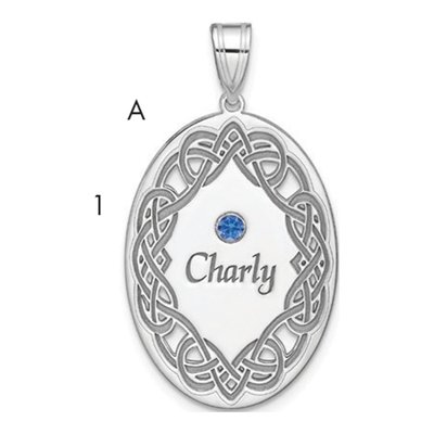 Sterling Silver Personalized Crystal Family Pendant