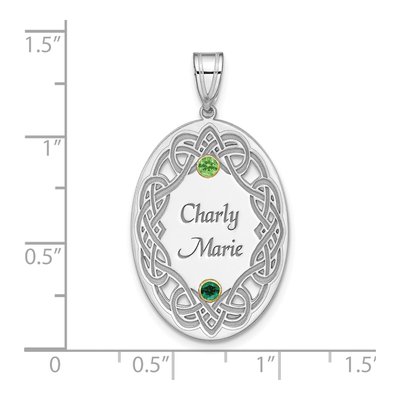 Sterling Silver Personalized Bezel Crystal Family Pendant – view 3
