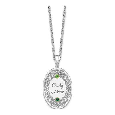Sterling Silver Personalized Bezel Crystal Family Pendant – view 5