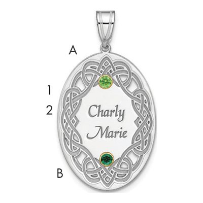 Sterling Silver Personalized Bezel Crystal Family Pendant – view 6