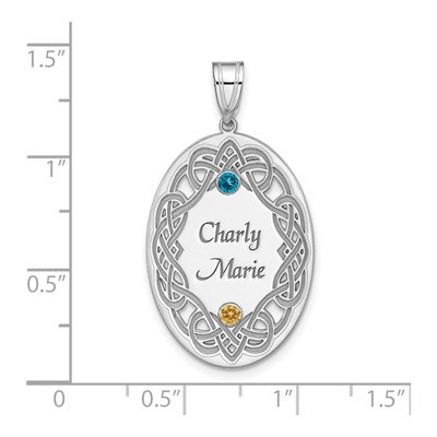 Sterling Silver Personalized Family Crystal Pendant – view 5