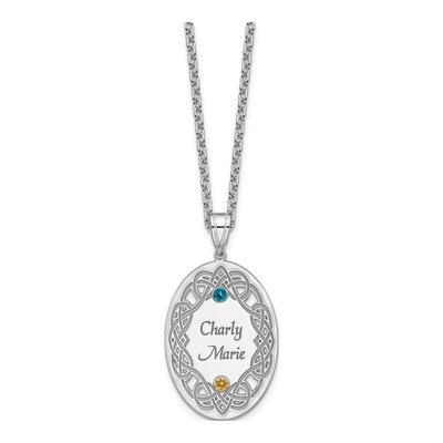 Sterling Silver Personalized Family Crystal Pendant – view 7