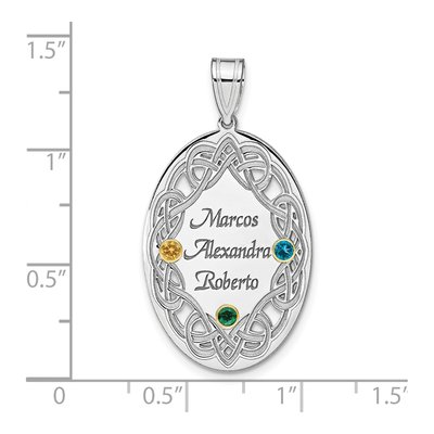Sterling Silver Personalized Family Crystal Pendant – view 3