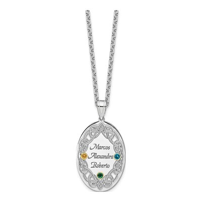 Sterling Silver Personalized Family Crystal Pendant – view 5