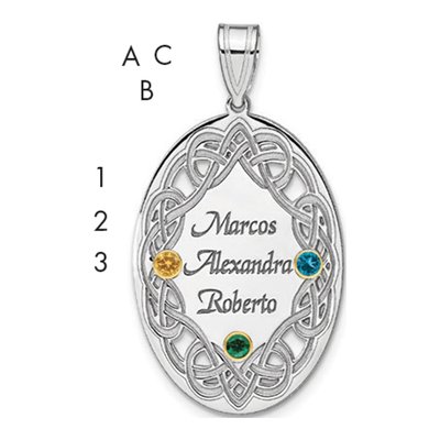 Sterling Silver Personalized Family Crystal Pendant – view 6