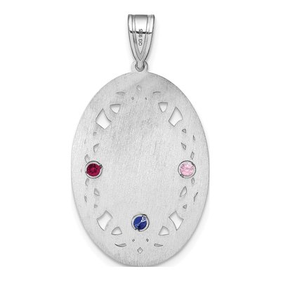 Sterling Silver Personalized Crystal Family Pendant – view 4