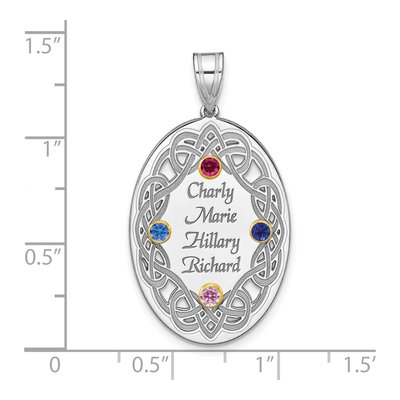 Sterling Silver Personalized Bezel Crystal Family Pendant – view 3