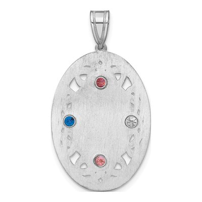 Sterling Silver Personalized Crystal Family Pendant – view 4
