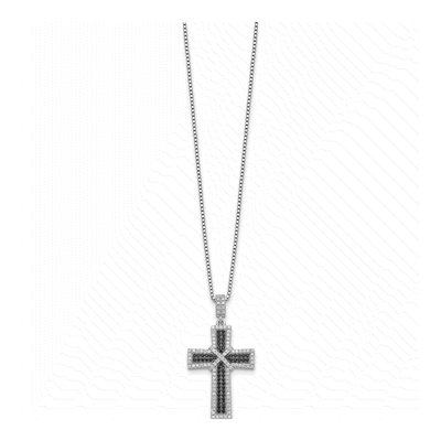 Sterling Silver CZ Pave Cross Necklace – view 3