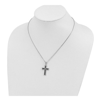 Sterling Silver CZ Pave Cross Necklace – view 4