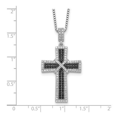 Sterling Silver CZ Pave Cross Necklace – view 5