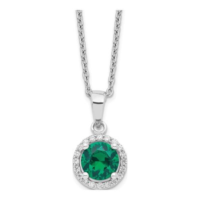 Sterling Silver CZ Pave Pendant Necklace