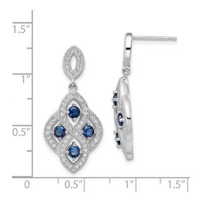 Sterling Silver CZ Vintage-Style Dangle Earrings – view 5