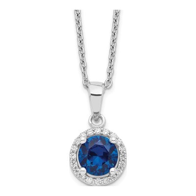 Sterling Silver CZ Pave Pendant Necklace