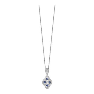 Sterling Silver CZ Dangle Pendant Necklace – view 3