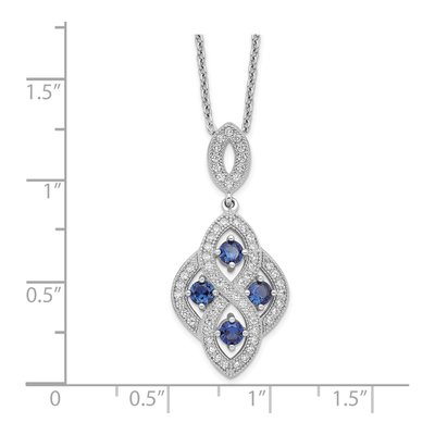 Sterling Silver CZ Dangle Pendant Necklace – view 4