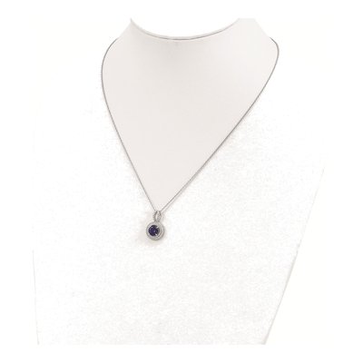 Sterling Silver CZ Circle Pendant Necklace – view 5