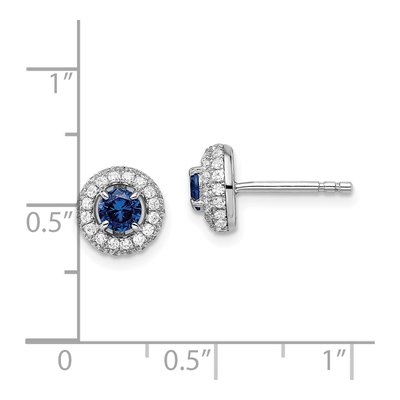 Sterling Silver CZ Halo Circle Stud Earrings – view 5