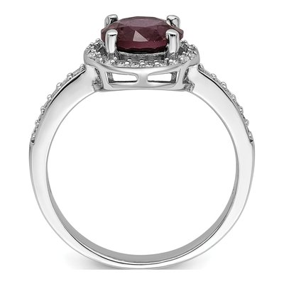 Sterling Silver CZ Corundum Halo Ring – view 3