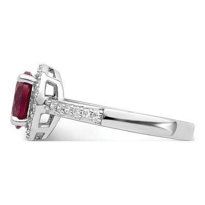 Sterling Silver CZ Corundum Halo Ring – view 4