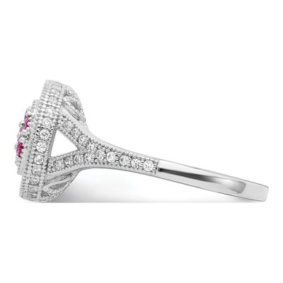 Sterling Silver CZ Pave Circle Ring – view 4