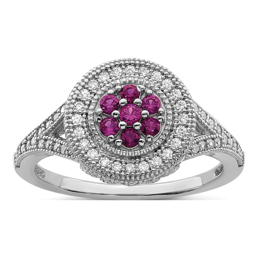 Sterling Silver CZ Pave Circle Ring
