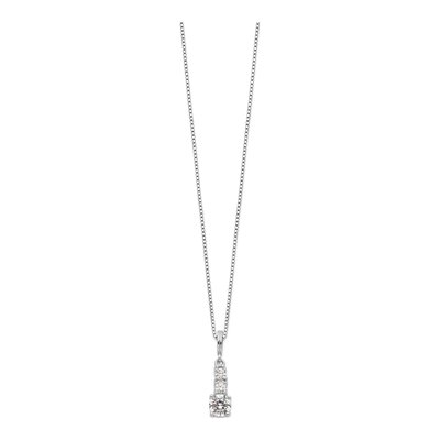 Sterling Silver CZ 3-Stone Pendant Necklace – view 3