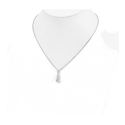 Sterling Silver CZ 3-Stone Pendant Necklace – view 5