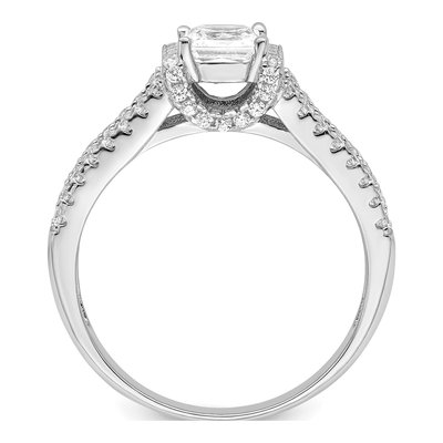 Sterling Silver CZ Micro Pave Engagement Ring – view 3