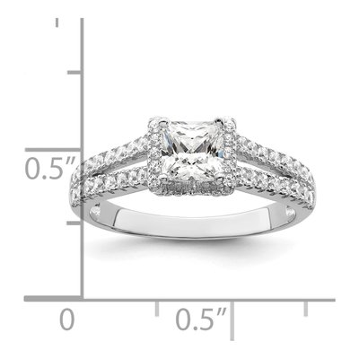Sterling Silver CZ Micro Pave Engagement Ring – view 5