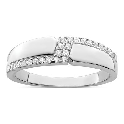 Men's Sterling Silver CZ Pave Ring
